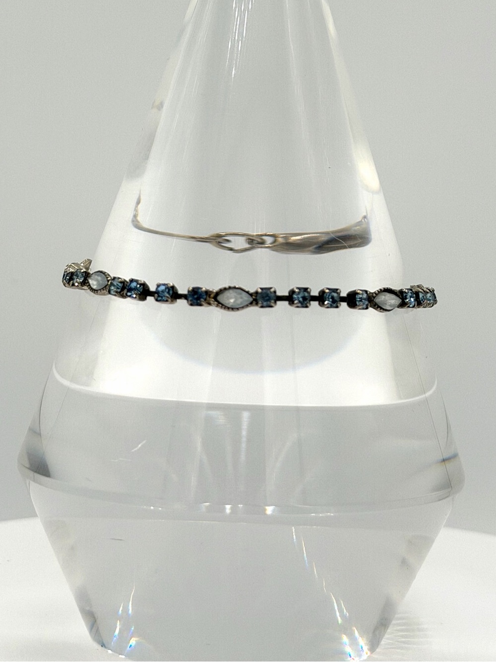 Clair’s Light Blue Cubic Zirconia Silver Plated Woman’s Bracelet Jewelry Dainty